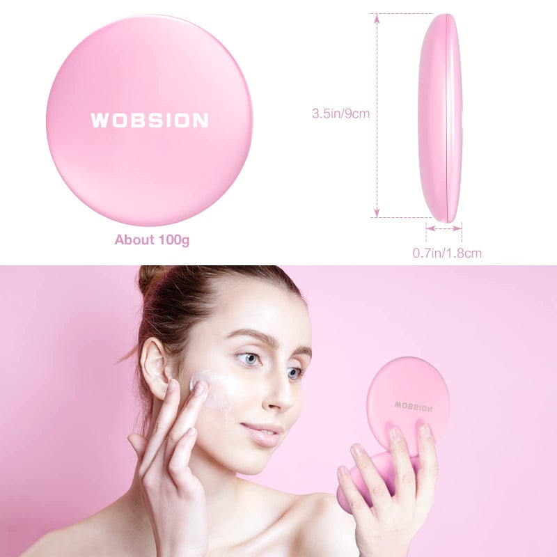 wobsion wobsion Compact Magnifying Mirror Rechargeable 1x/10x Magnification Travel Mirror with Light Small Makeup Mirror Pocket Mirror for Purse Handbag Handheld 2-Sided Mirror Dimmable Gifts for Girls Pink - Image 5