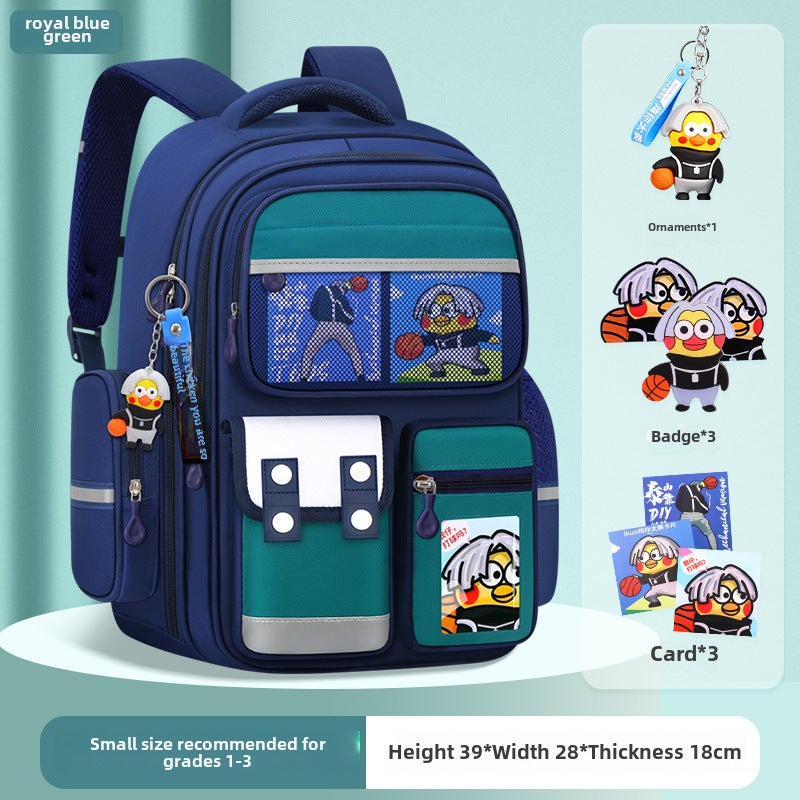Kids 2023 Ergonomic Spine Care BackpackSmall size sapphire blue green [send ornaments + badges + cards] Small size sapphire blue green [send ornaments + badges + cards] 