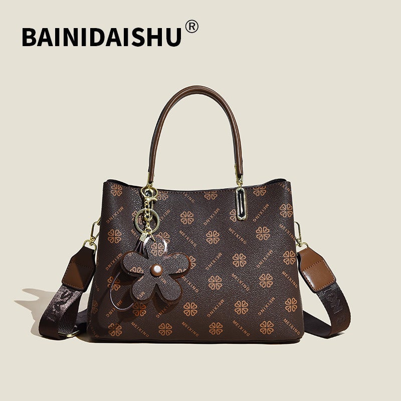 2024 New Vintage Tote Elegant Shoulder Fashion Bag Presbyrose Brown 