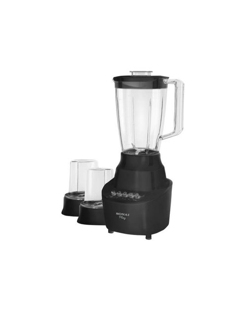 Play 3x1 Blender with 2 Grinder, 3 Speeds,1.5 L,400 W, Black - MAR-2300