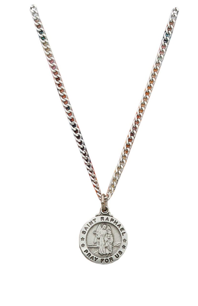 McVan Round St. Raphael the Archangel Medal with Prayer Card - Image 2