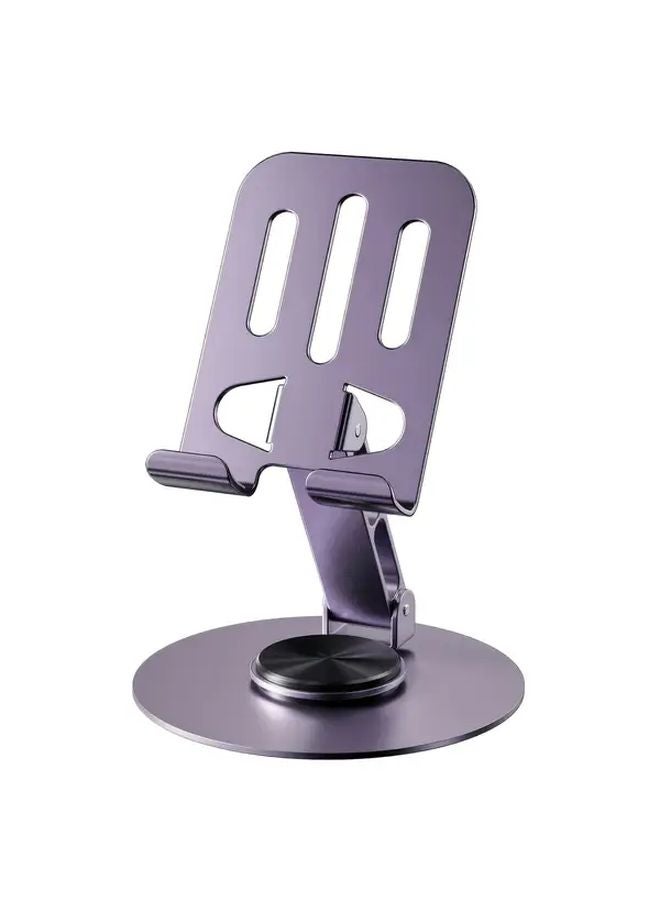 Purple 360 Rotating Metal Phone Stand With Non Slip Base Durable Iron Construction - Image 1