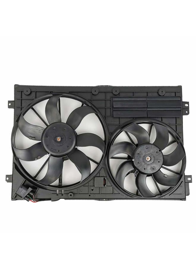 Focreedy VW102 Replacement Dual Radiator & Condenser Cooling Fan Assembly for Volkswagen Jetta 2.0L VW Tiguan for Audi A3 TT - Image 1