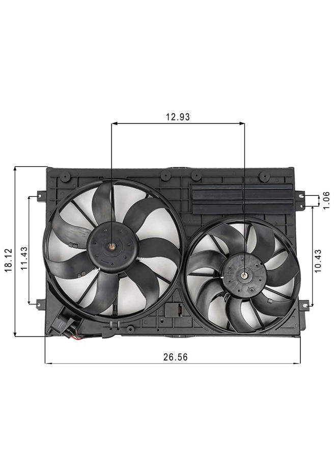 Focreedy VW102 Replacement Dual Radiator & Condenser Cooling Fan Assembly for Volkswagen Jetta 2.0L VW Tiguan for Audi A3 TT - Image 4