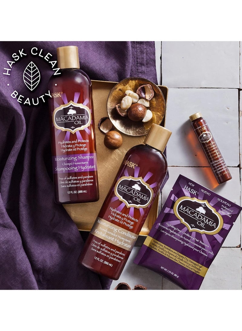 Hask Macadamia Oil Moisturizing Shampoo plus Conditioner Set For All Hair Types Color Safe Gluten Free Sulfate Free Paraben Free Cruelty Free  1 Shampoo And 1 Conditioner - Image 2