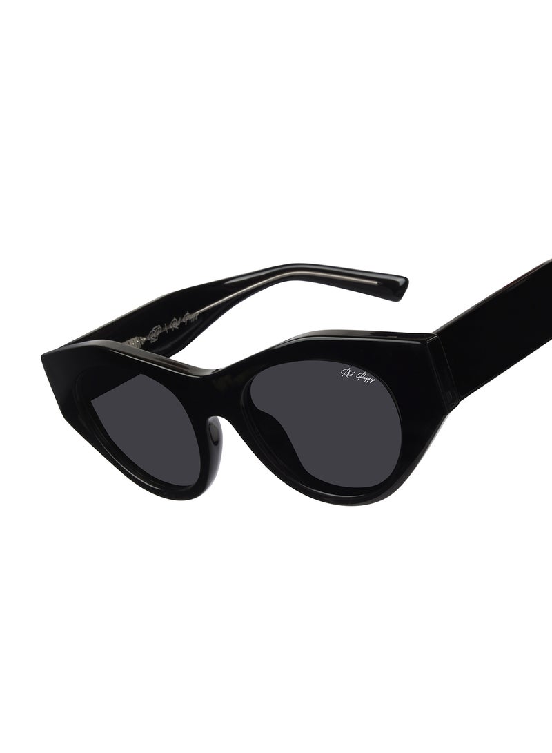 Woggles Red Pappy Jitter Black Polarized Round Sunglasses  - Image 1