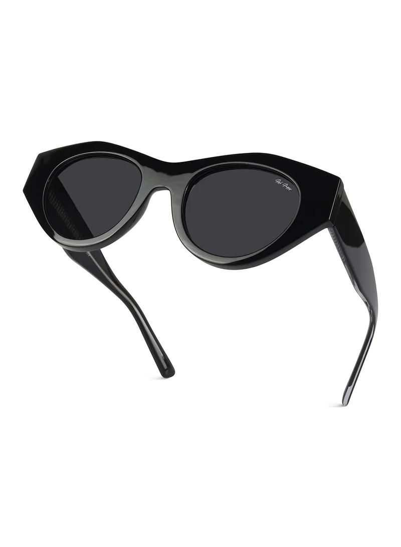 Woggles Red Pappy Jitter Black Polarized Round Sunglasses