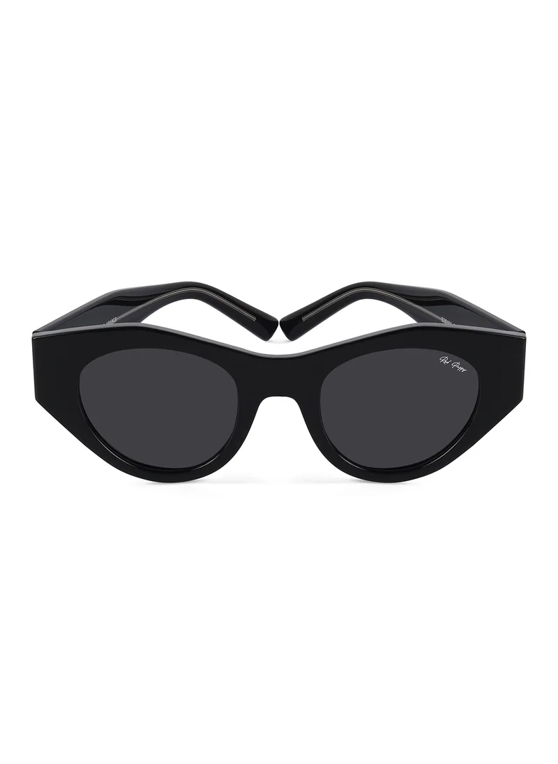 Woggles Red Pappy Jitter Black Polarized Round Sunglasses