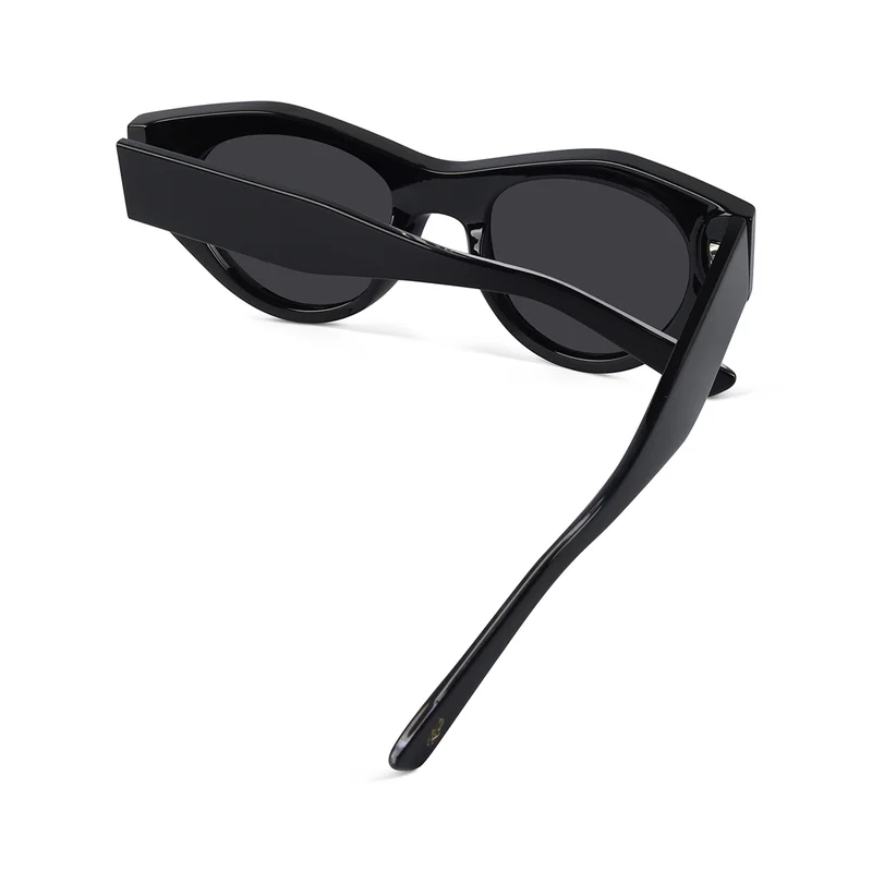 Woggles Red Pappy Jitter Black Polarized Round Sunglasses
