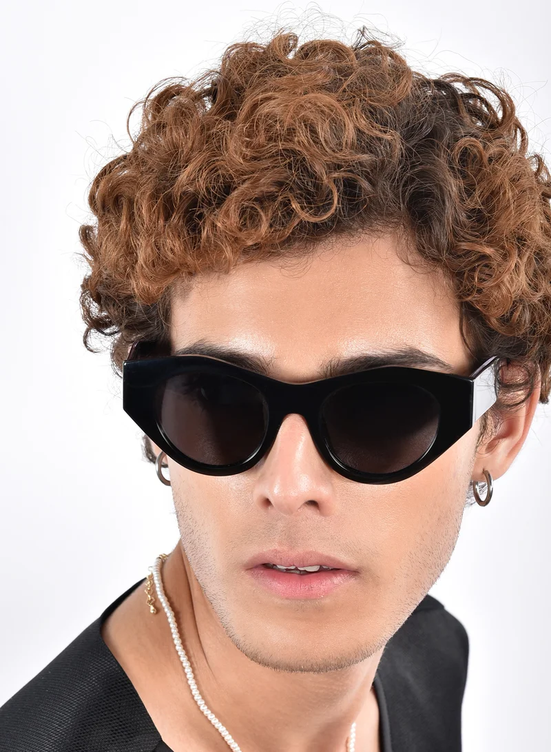 Woggles Red Pappy Jitter Black Polarized Round Sunglasses