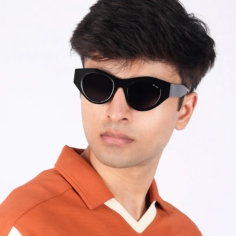 Woggles Red Pappy Jitter Black Polarized Round Sunglasses