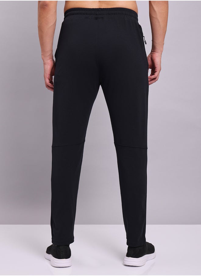 Technosport Men Black Solid 4-Way Stretch Track Pants  - Image 1