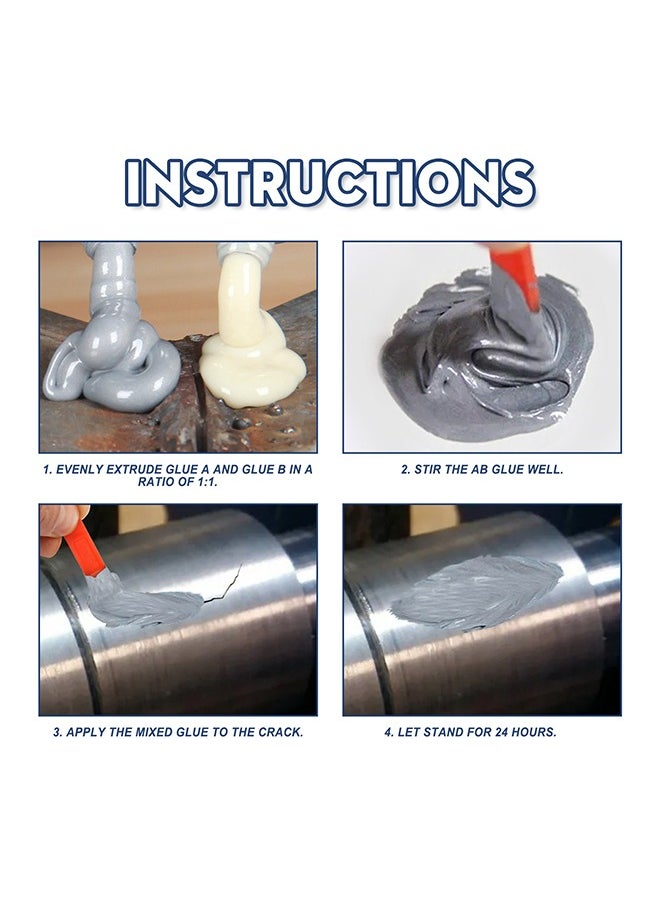 EELHOE - Metal Repair Glue，A and B Repairing Glue | Industrial Metal Repair Paste, Heat Resistance, Powerful Metal Mending Agent for Casting Steel, Sand Holes - Image 1