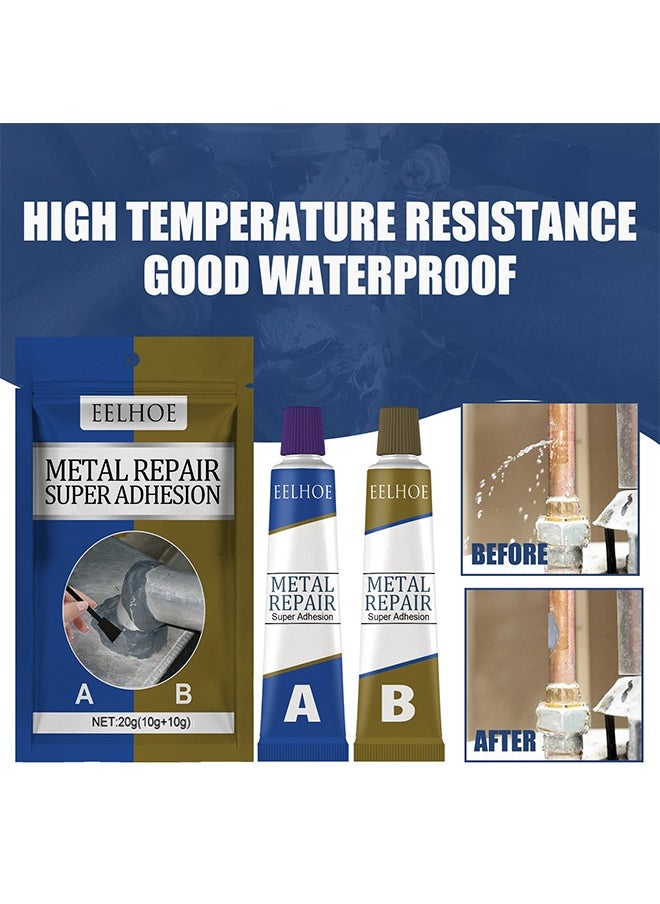 EELHOE - Metal Repair Glue，A and B Repairing Glue | Industrial Metal Repair Paste, Heat Resistance, Powerful Metal Mending Agent for Casting Steel, Sand Holes - Image 1