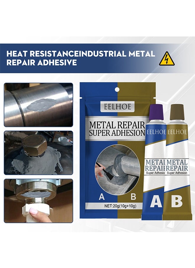 EELHOE - Metal Repair Glue，A and B Repairing Glue | Industrial Metal Repair Paste, Heat Resistance, Powerful Metal Mending Agent for Casting Steel, Sand Holes - Image 1