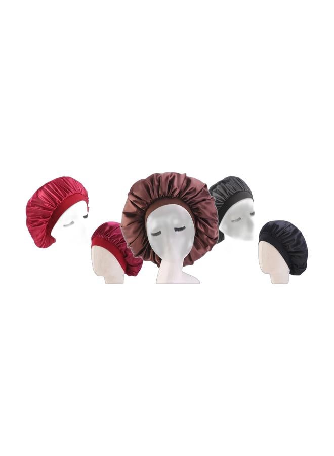 Soft satin soft satin night cap sleep cap for women girls Brown & Soft satin soft satin night cap sleep cap for women girls Black & Soft satin soft satin night cap sleep cap for women girls RedBundle - Image 1