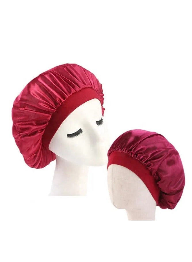 Soft satin soft satin night cap sleep cap for women girls Brown & Soft satin soft satin night cap sleep cap for women girls Black & Soft satin soft satin night cap sleep cap for women girls RedBundle - Image 4