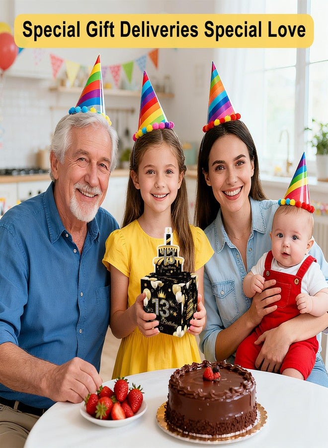 صندوق هدايا مفاجئة على شكل صندوق سحب النقود لعيد الميلاد الثالث عشر من هيزنومغز، زينة عيد ميلاد باللونين الأسود والذهبي للأولاد والبنات، صناديق مفاجآت نقود لتزيين حفلات عيد الميلاد. - Image 3