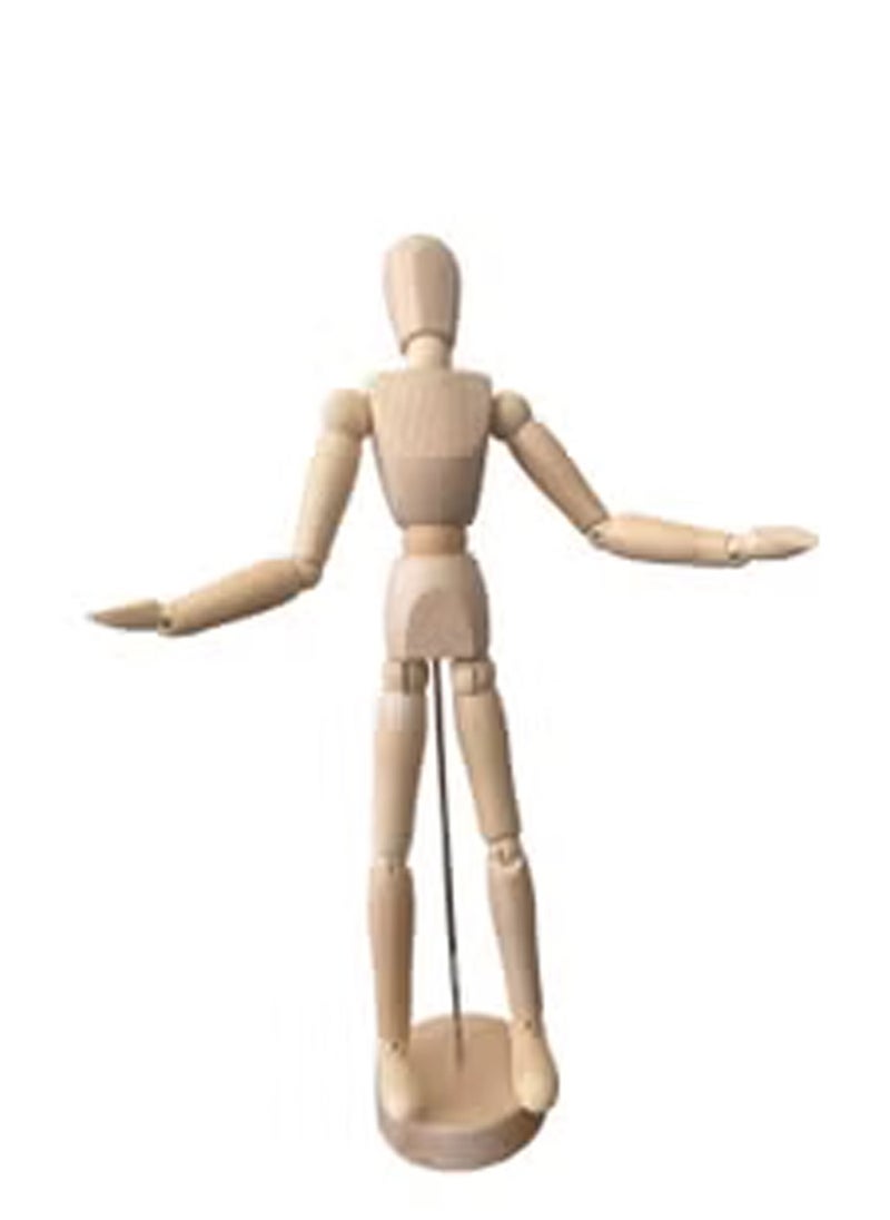 Donia Wooden Artists’ Mannequin for Drawing and Crafting, Articulate with Stand,Natural Wood Light Brown Color  - Image 2