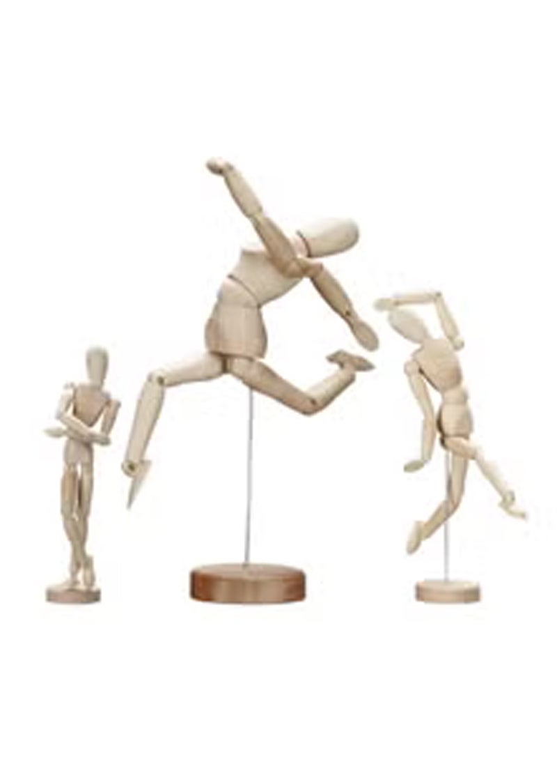 Donia Wooden Artists’ Mannequin for Drawing and Crafting, Articulate with Stand,Natural Wood Light Brown Color  - Image 3
