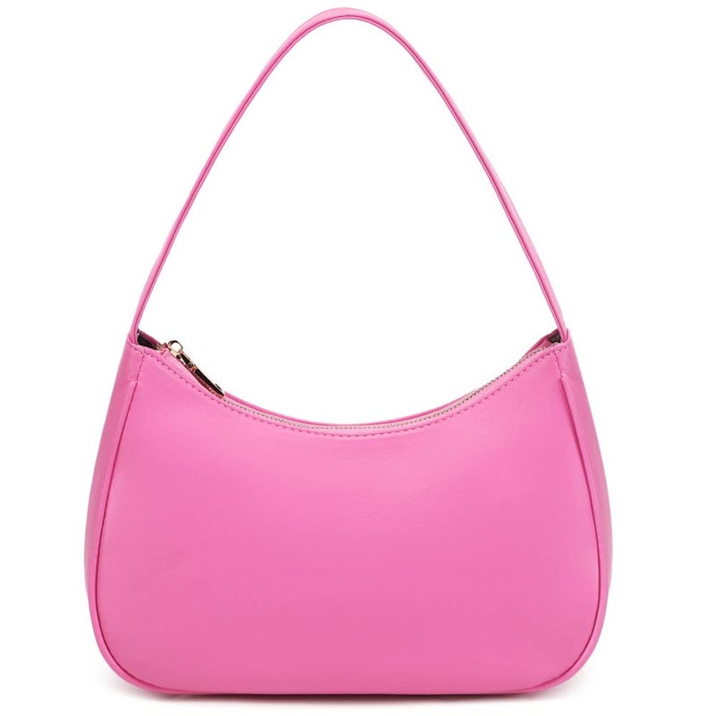 CYHTWSDJ Shoulder Bags for Women, Cute Hobo Tote Handbag Mini Clutch Purse with Zipper Closure (Pink) - Image 1