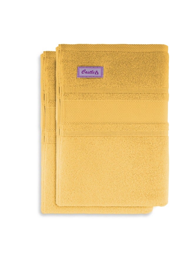 BYFT Home Castle(Cream)Premium Cotton Bath Sheet (90X180 Cm-Set Of 2) Highly Absorbent, High Quality Bath Linen With Diamond Dobby 550 Gsm - Image 5