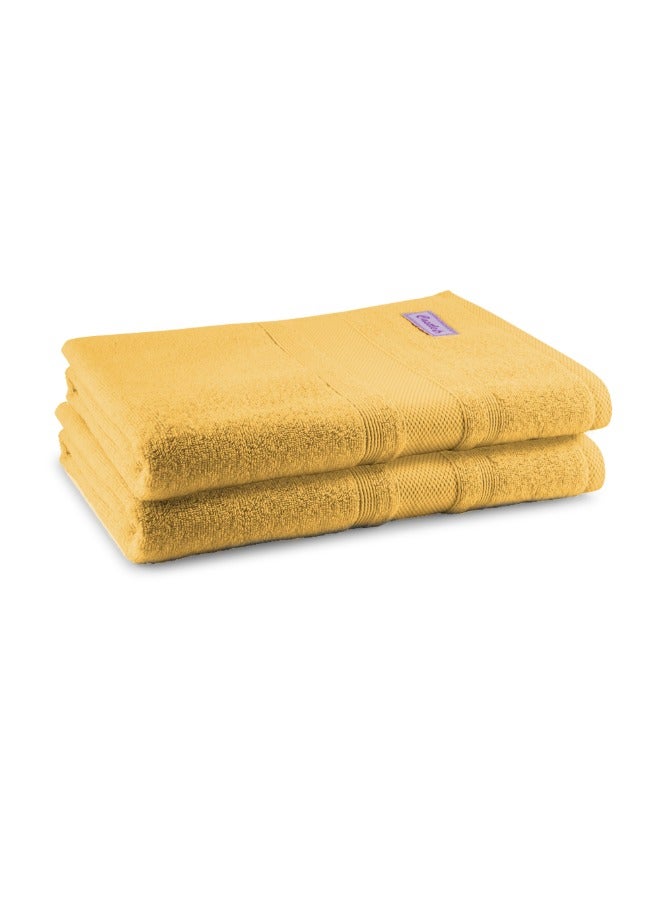 BYFT Home Castle(Cream)Premium Cotton Bath Sheet (90X180 Cm-Set Of 2) Highly Absorbent, High Quality Bath Linen With Diamond Dobby 550 Gsm - Image 4