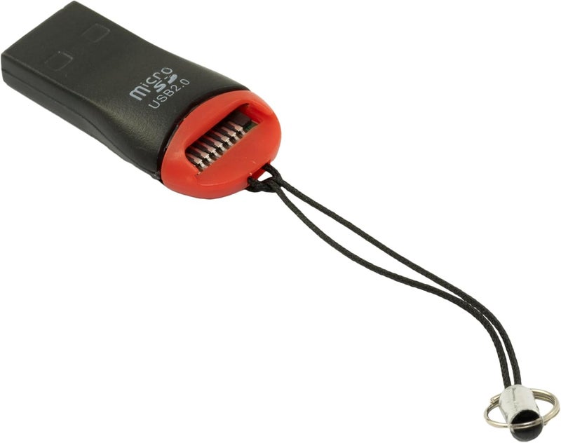 KM Technology OTG Card Reader - USB/micro SD Card/TF Card - (Black Red)