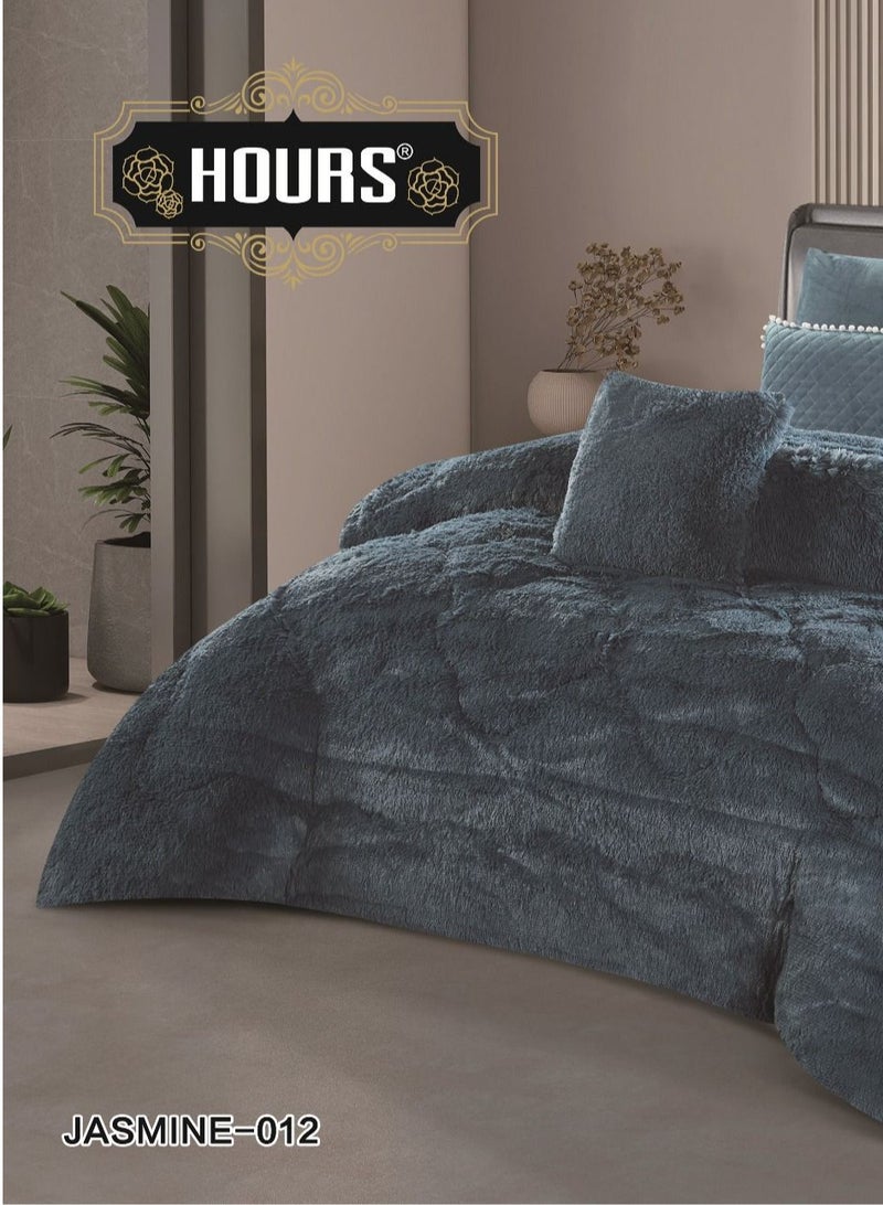 أورز مفرش ملكي 8  قطع نفرين شتوي وجهين وجه مخمل وجه فرو سميك مقاس كينج 220x240 - Image 3