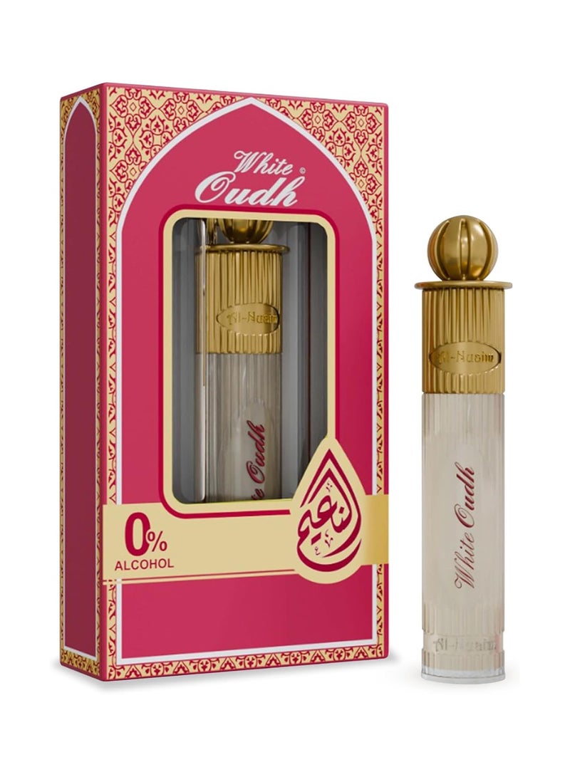 Al Nuaim Al-Nuaim Silver Series White Oudh Attar Roll On Perfume Oil 6ml | Alcohol Free Concentrated Ittar for Men & Women | Long Lasting White Oud Woody Musky Oriental Fragrance | Premium Arabic Perfume Oil Pocket Size - Image 1