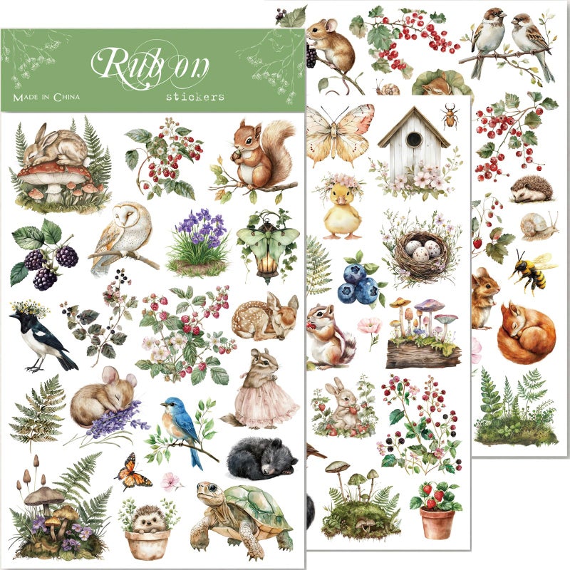 CATaireen Easter Rub On Transfers for Adults Crafts on Paper Wood Fabric Spring Press Stickers Farm Butterfly Floral Fairy Bunny Eggs Elements Decal Easter A - Image 3