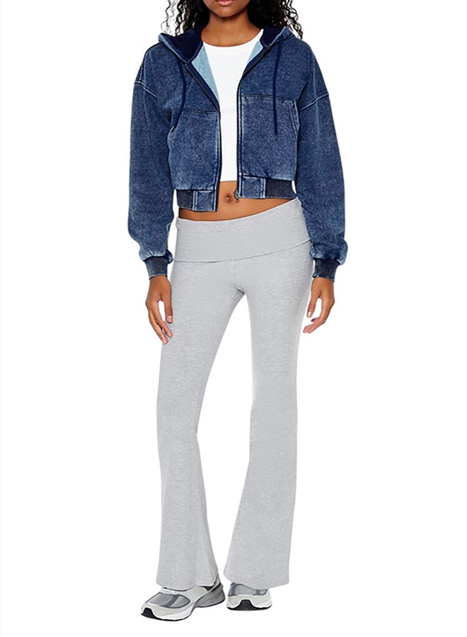 FOREVER 21 Mineral Wash Zip-Up Hoodie  - Image 1