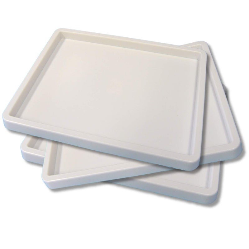 Set of 3 White Inking Tray Craft Paint Palette by Major Brushes 25cm  20cm Sturdy Plastic Mixing Tray for Rollers