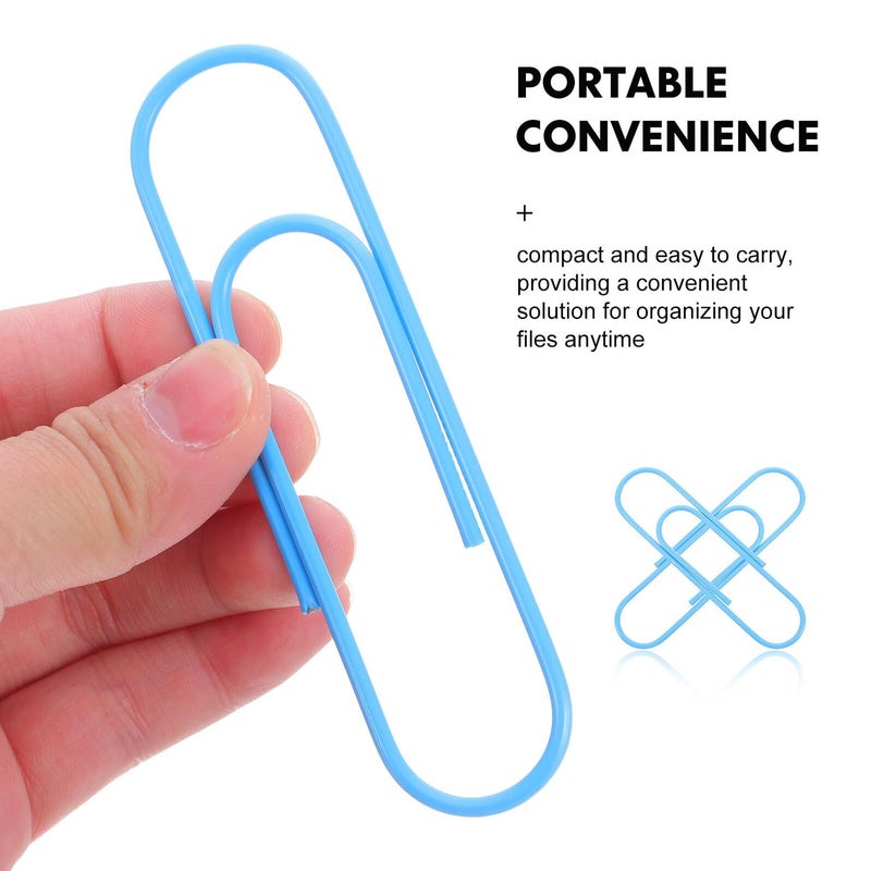Large Heavy Duty Metal Paper Clips Blue 10cm 100pcs for Office School Document Filing - Image 4