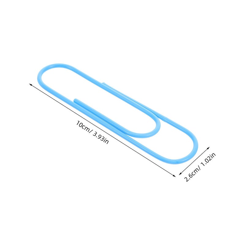 Large Heavy Duty Metal Paper Clips Blue 10cm 100pcs for Office School Document Filing - Image 3