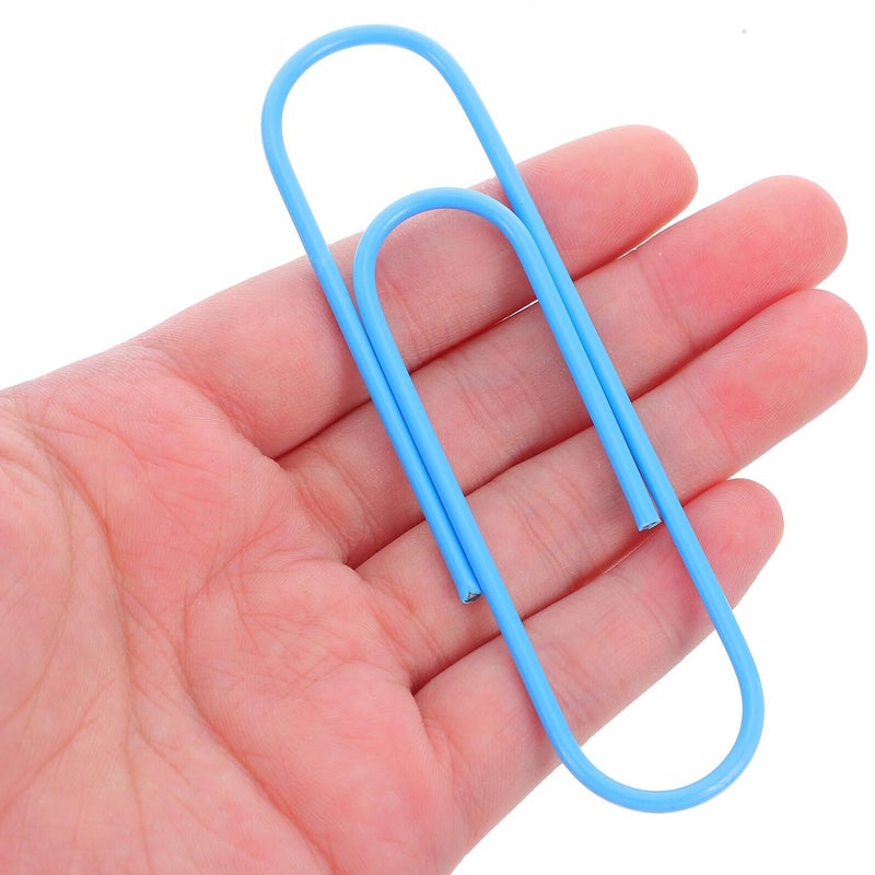 Large Heavy Duty Metal Paper Clips Blue 10cm 100pcs for Office School Document Filing - Image 5