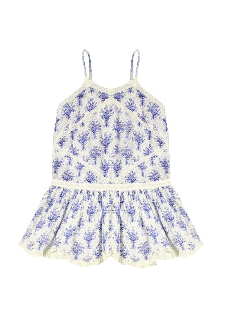 RALPH LAUREN POLO RALPH LAUREN Kids BLUE FLORAL DRESS - Size 10 - Image 2