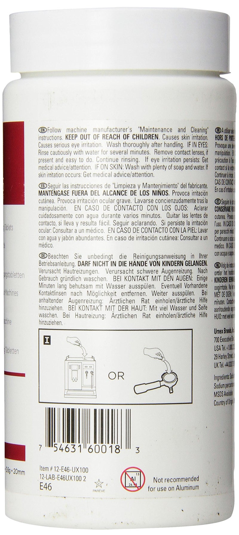 يورنكس أقراص تنظيف ماكينات الإسبريسو Urnex Cafiza - 100 قرص - منظف احترافي لماكينات الإسبريسو للاستخدام من قبل الباريستا - Image 2