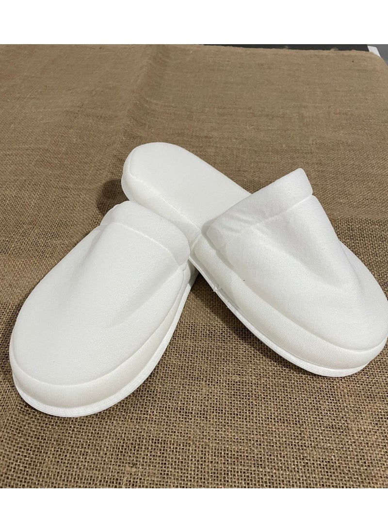 Private Label - Double Layer Polyester Towel Decorable Maternity Slippers Thick Sponge Sole Hotel Bathroom Slippers - Image 1