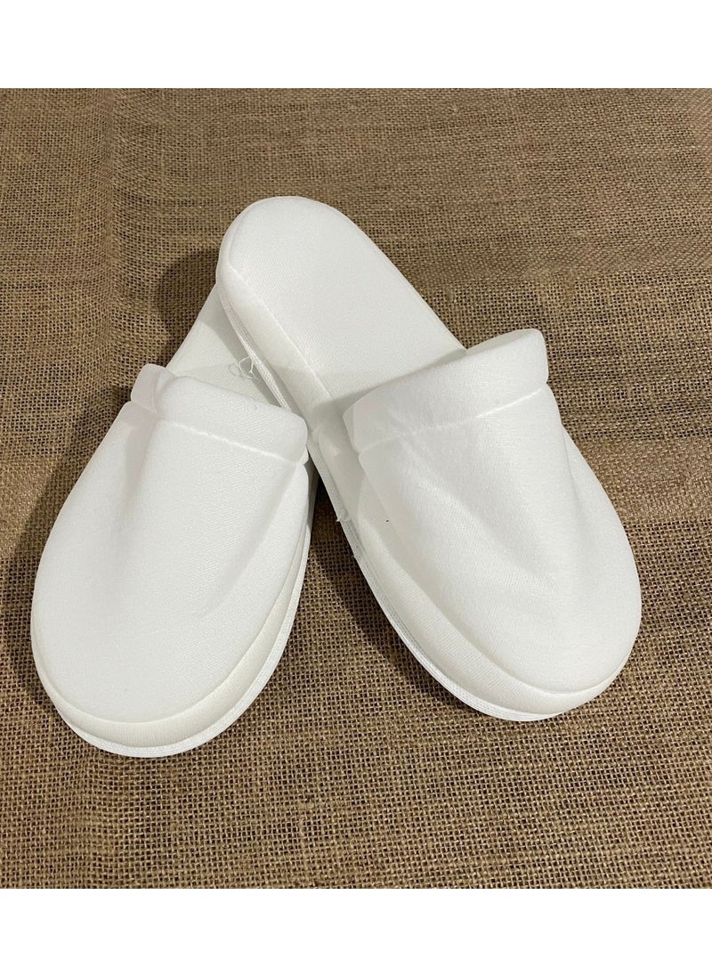 Private Label - Double Layer Polyester Towel Decorable Maternity Slippers Thick Sponge Sole Hotel Bathroom Slippers - Image 1