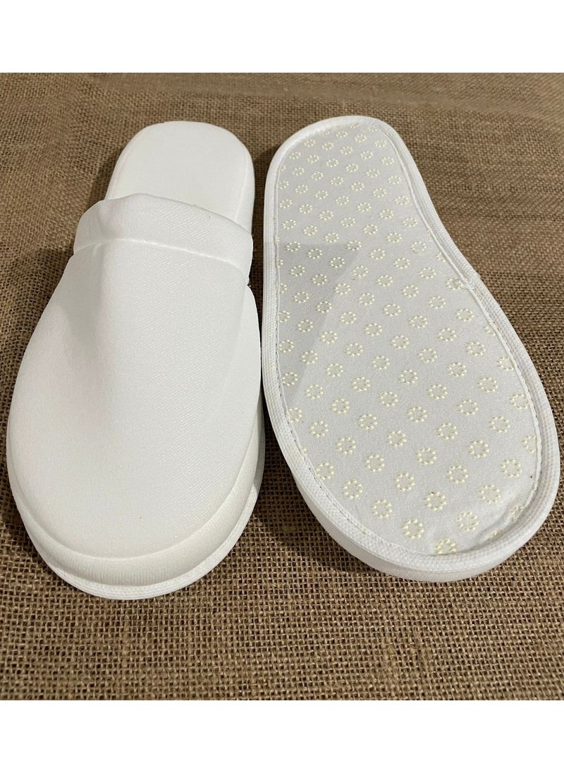 Private Label - Double Layer Polyester Towel Decorable Maternity Slippers Thick Sponge Sole Hotel Bathroom Slippers - Image 1