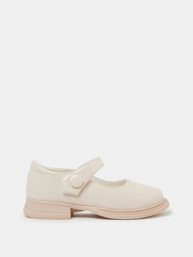 Styli Styli Girls Patent Mary Jane Shoes with Button Detail