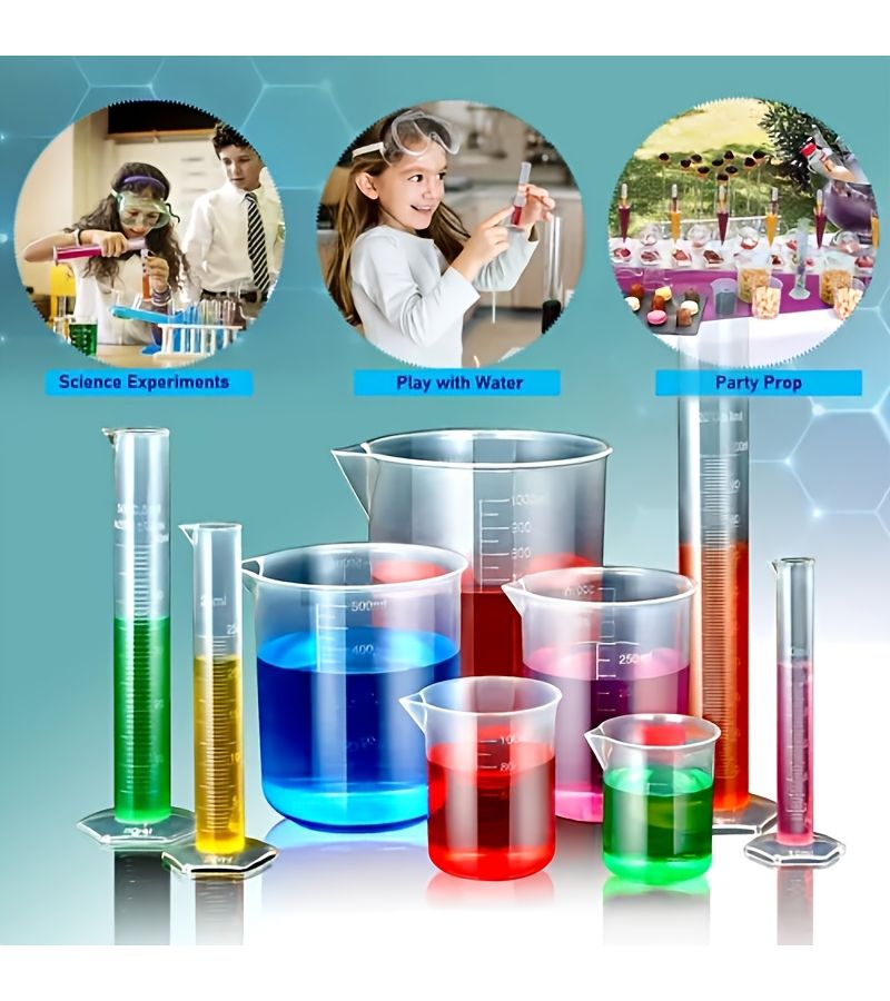 22 قطعة مجموعة مختبر العلوم مع كؤوس وأنابيب اختبار وقوارير للاستخدام المنزلي DIY - Image 4
