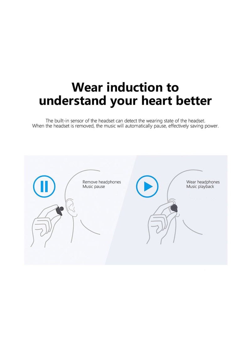 Generic - Wireless Bluetooth Earbuds with Built-In Microphone, Lightweight In-Ear Headphones for Immersive Premium Sound, Includes Charging Case - White - Image 1
