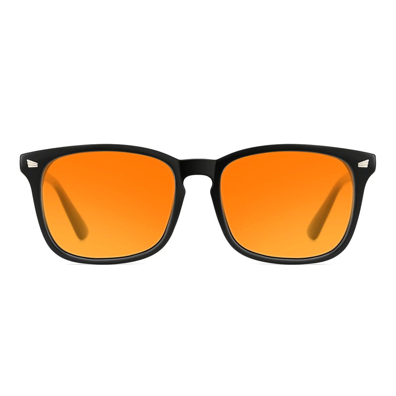 TIJN Blue Light Blocking Glasses for Computer TV Gaming Improve Sleep by Naturally Producing Melatonin for Women Men Orange Lens