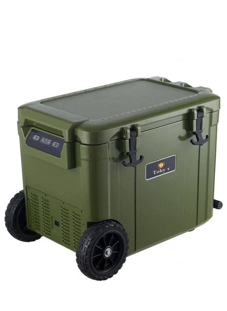Toby's - Tobys TR-55 Electric Cooler Portable Refrigerator Freezer Compact Fridge freezer Electric Cooler for Car RV Vehicle Boat Home Use Travel Camping Truck Party Picnic Outdoor (55 Liter) - Image 1