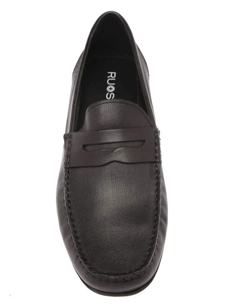 RUOSH Mens Classic Loafer Slip on Driving Comfort Black Leather Work Office Formal Occasion Party Casual Wear Italian Design Anti Skid Padded Insole Fashion Premium Shoes