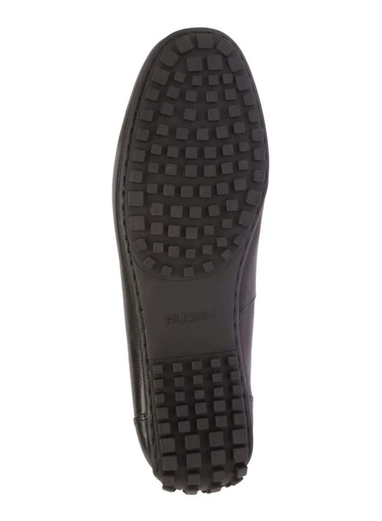 RUOSH Mens Classic Loafer Slip on Driving Comfort Black Leather Work Office Formal Occasion Party Casual Wear Italian Design Anti Skid Padded Insole Fashion Premium Shoes