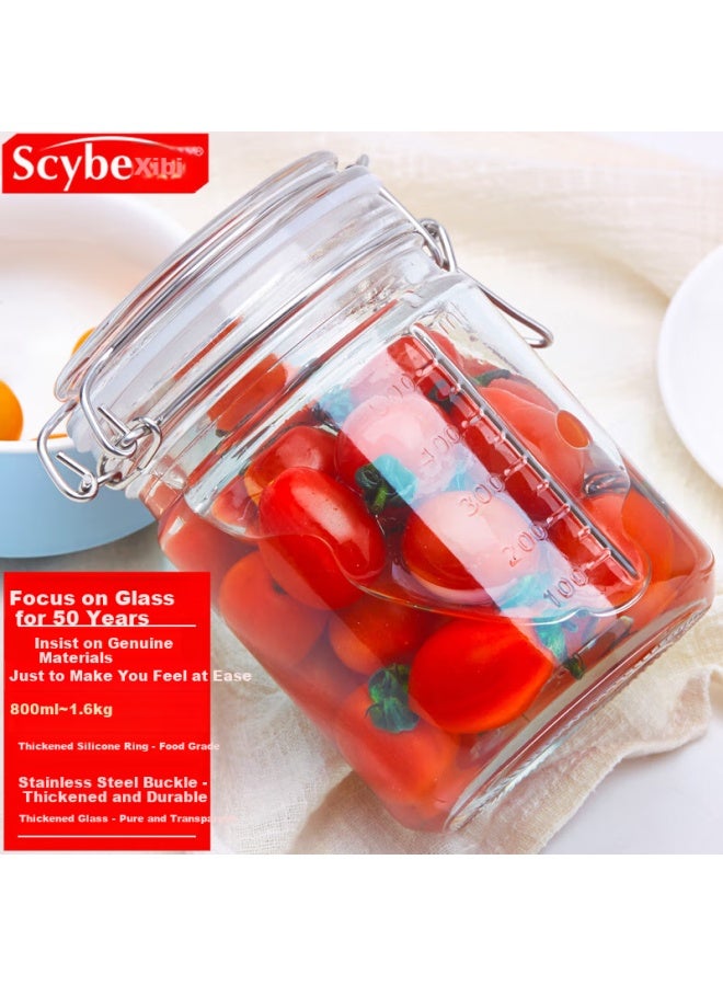 Scybe Glass Sealed Jar 800ml For Home Use, Glass Bottle For Jam, Honey, Milk Powder, Tea Leaves, Lan - Image 1