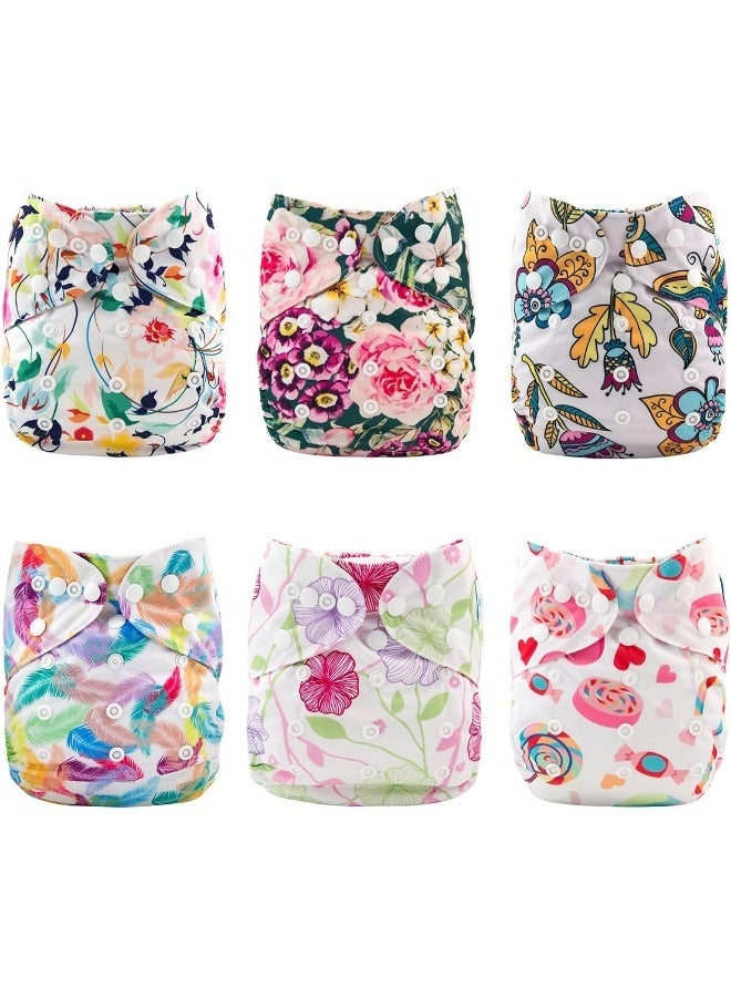 Babygoal Cloth Diaper Cover for Girls, Baby Adjustable Reusable Covers for Fitted Diapers and Prefolds - Image 2